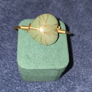 Opalite Wrapped In Gold Cuff Bracelet